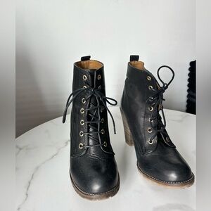 Black Leather Ankle Boots